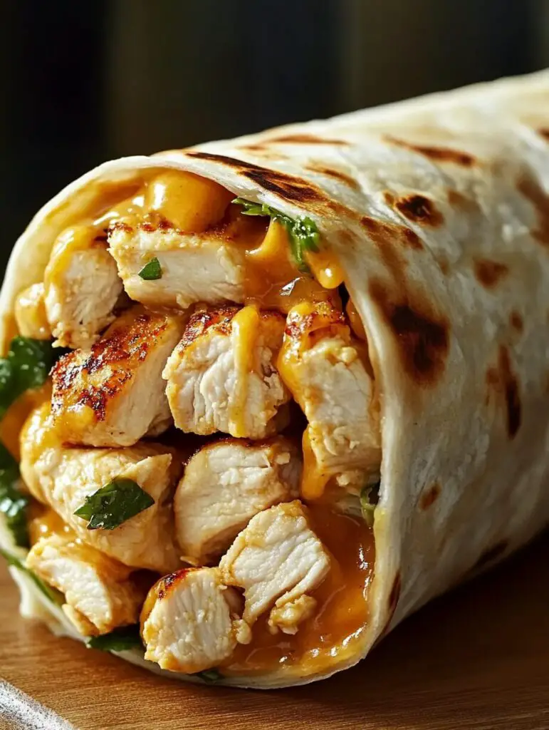 Cheesy Garlic Chicken Wraps