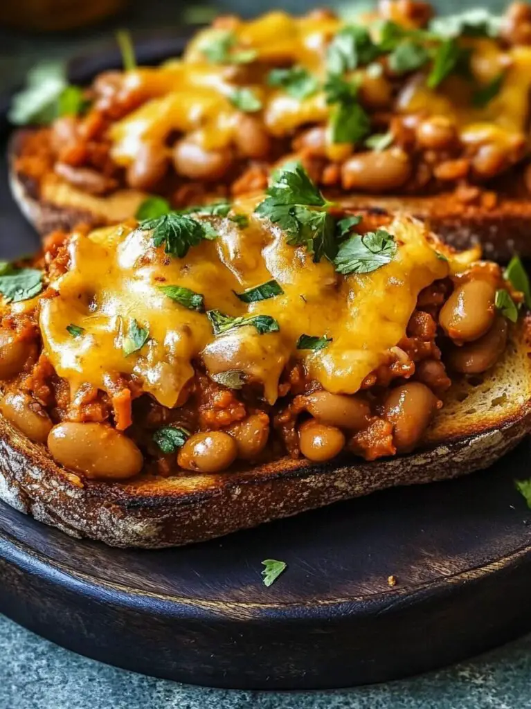 Cheesy Masala Beans on Toast