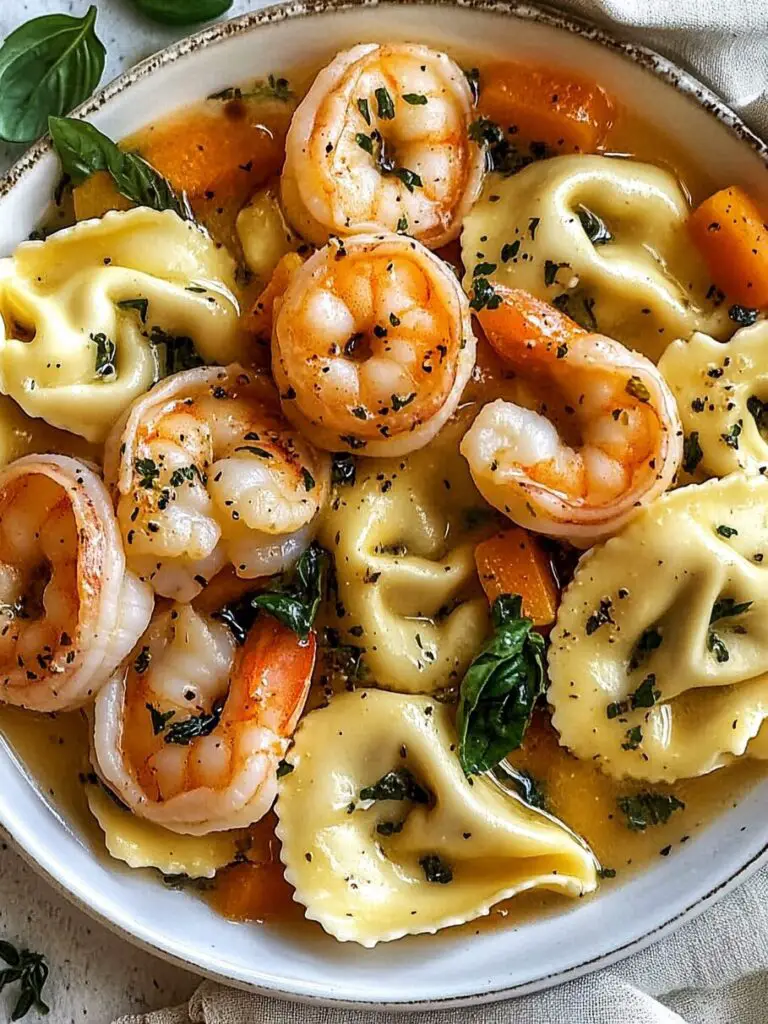 Shrimp Tortellini with Garlic Sauce
