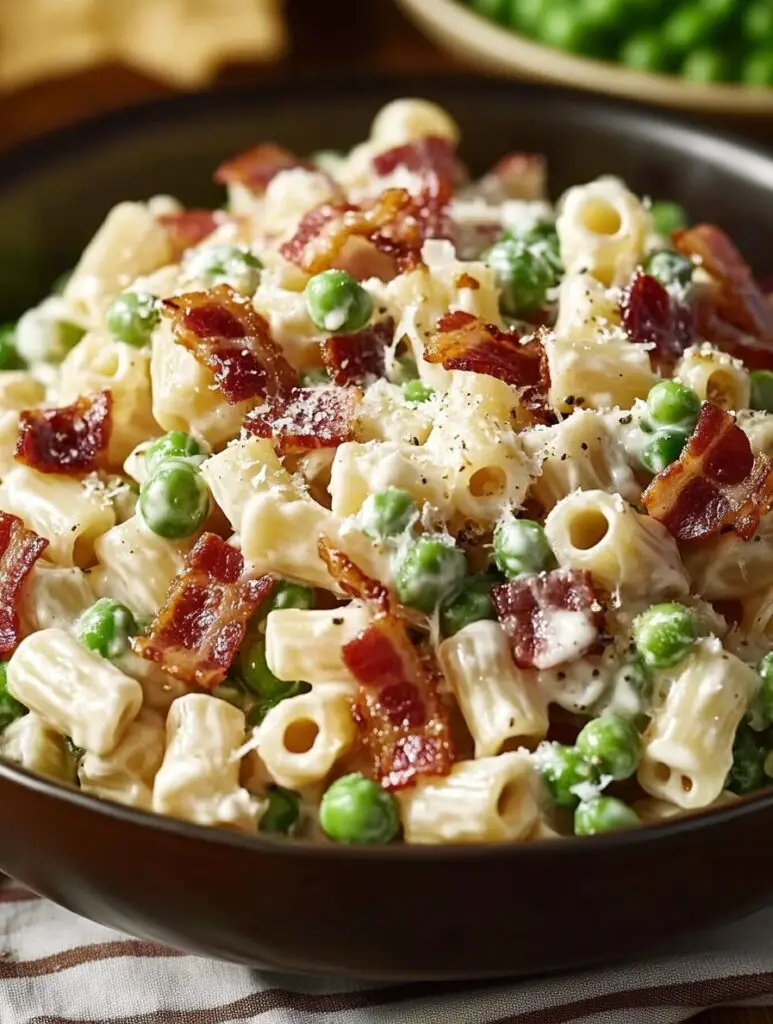Creamy Pea And Bacon Pasta Salad