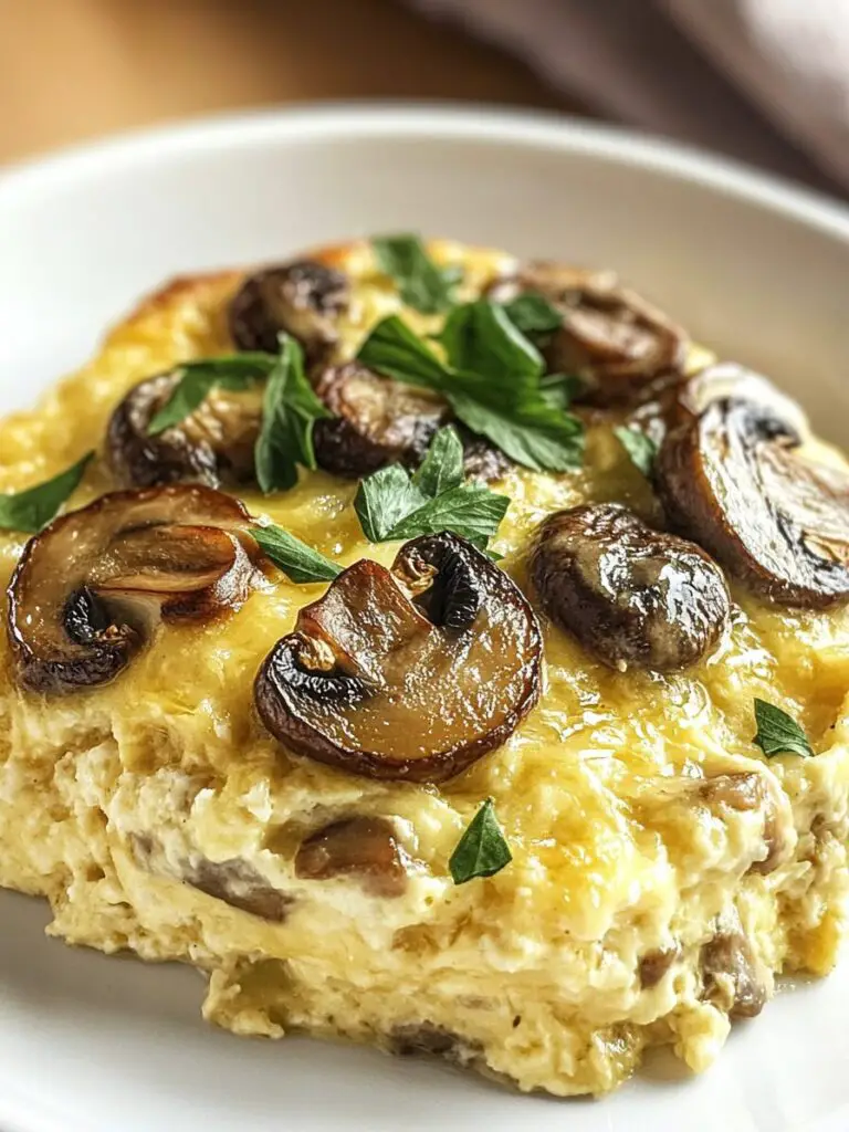Crockpot Breakfast Casserole with Mushrooms