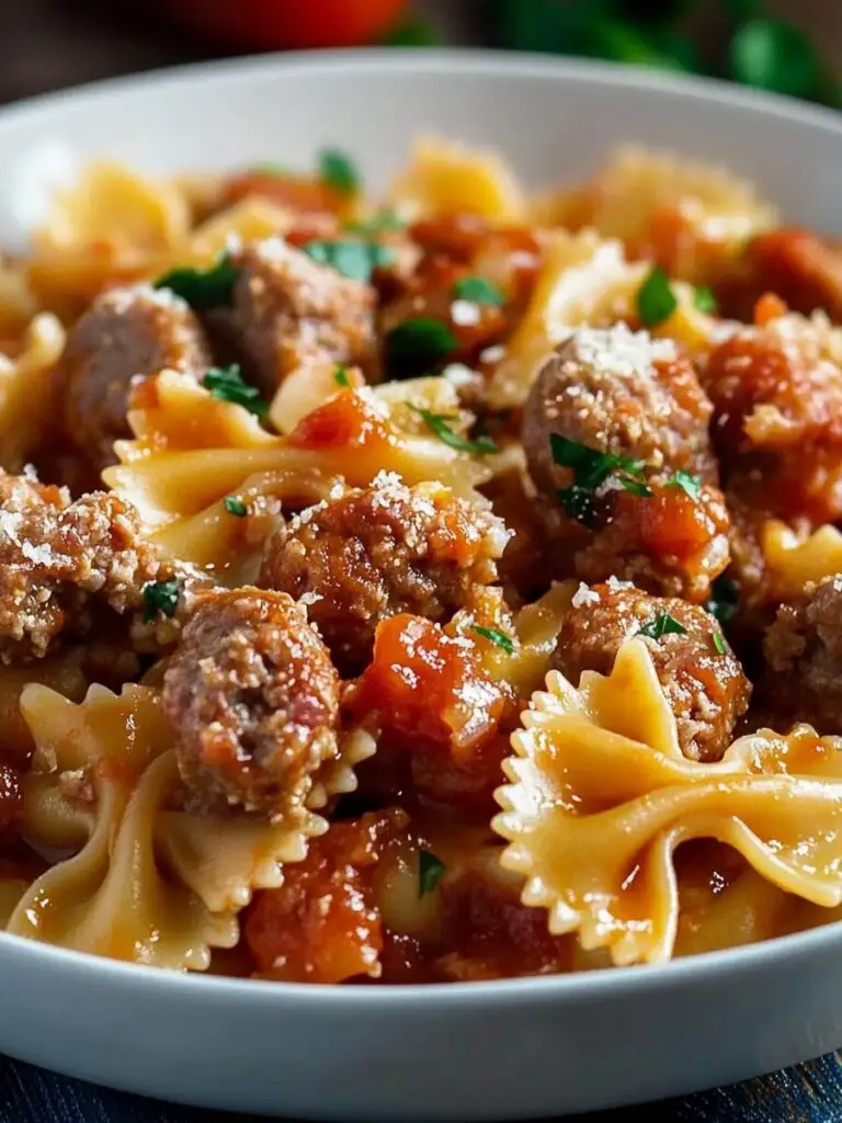Italian Sausage with Bow Tie Pasta