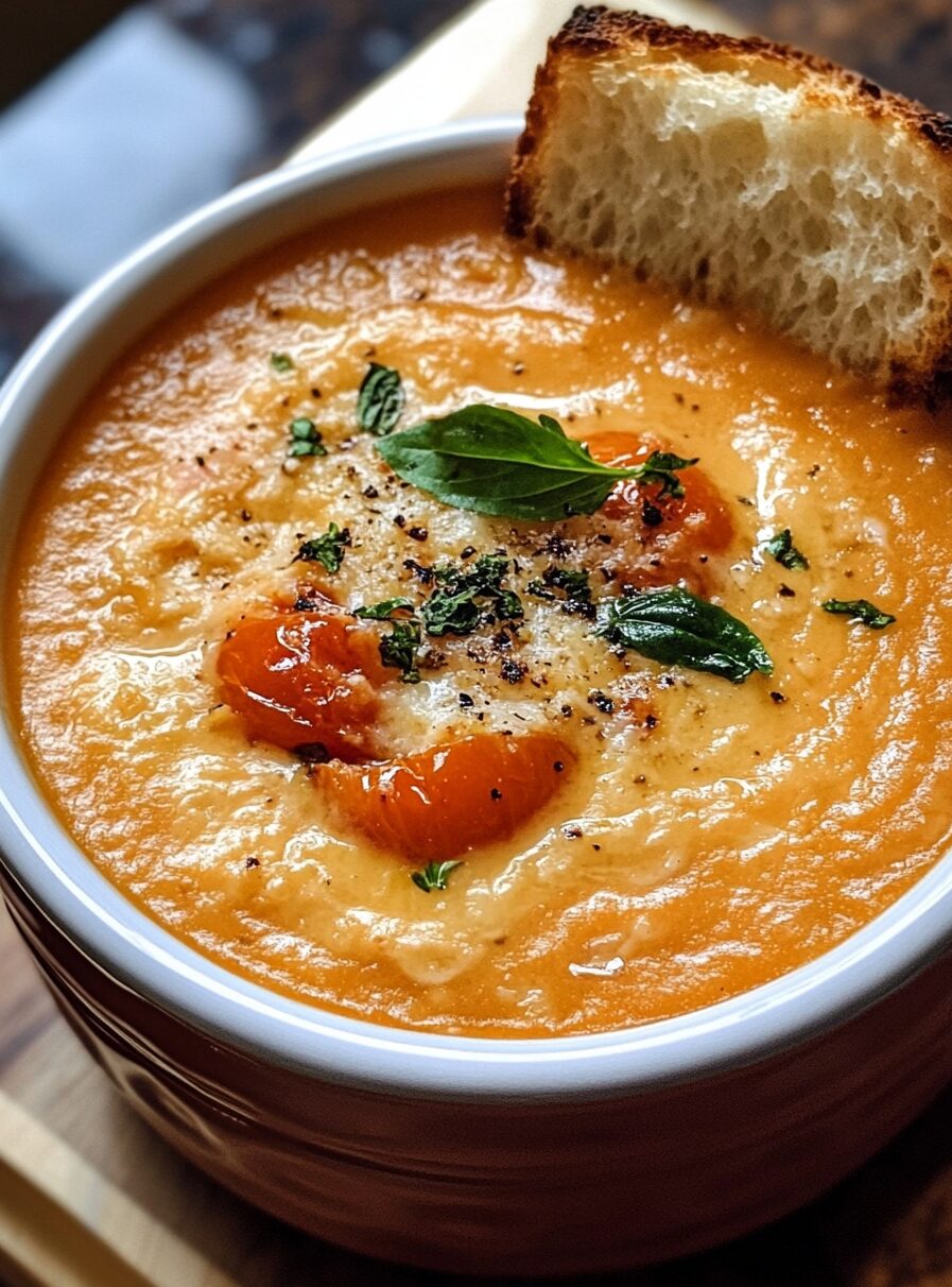 Creamy Roasted Garlic Tomato Soup