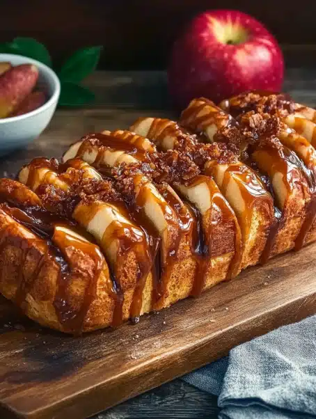 Easy Salted Caramel Apple Pull-Apart Bread