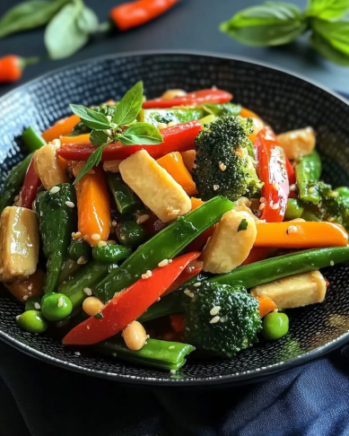 Peanut Garlic Stir-Fried Vegetables