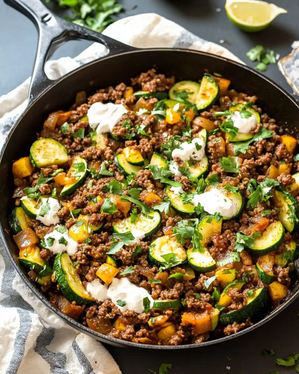 Ground Beef and Zucchini Skillet