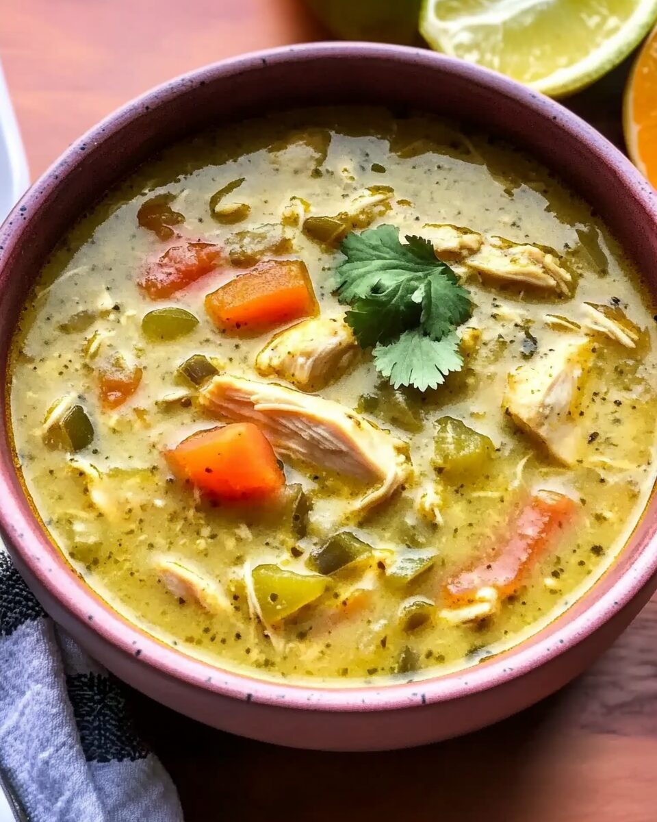 Slow Cooker Green Enchilada Chicken Soup