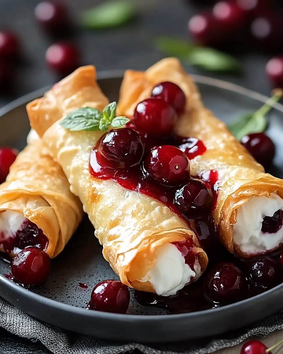 Cherry Cheesecake Egg Rolls