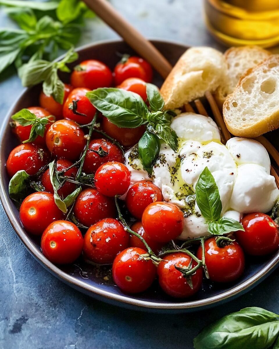 Marinated Cherry Tomatoes with Burrata