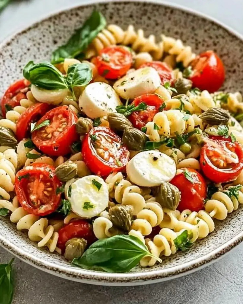 Pasta Salad with Bocconcini, Capers, and Tomatoes