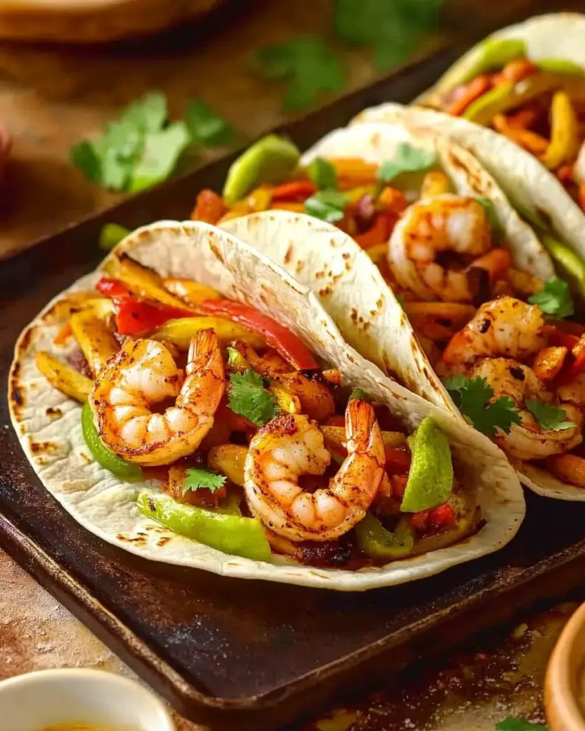 Sheet Pan Shrimp Fajita Tacos