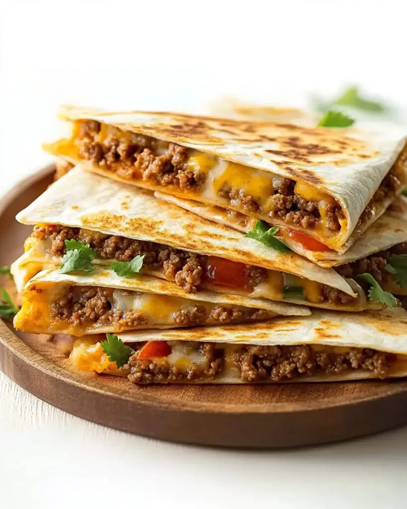 Cheesy Beef Quesadillas