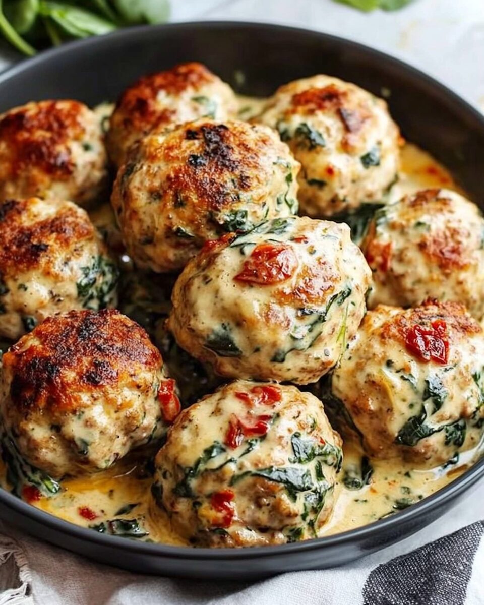 Creamy Spinach Turkey Meatballs