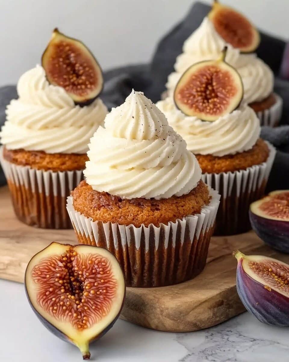 Fig Cupcakes with Honey Cream Cheese Frosting