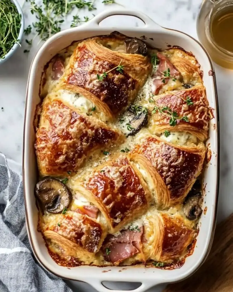 Ham and Cheese Croissant Bake