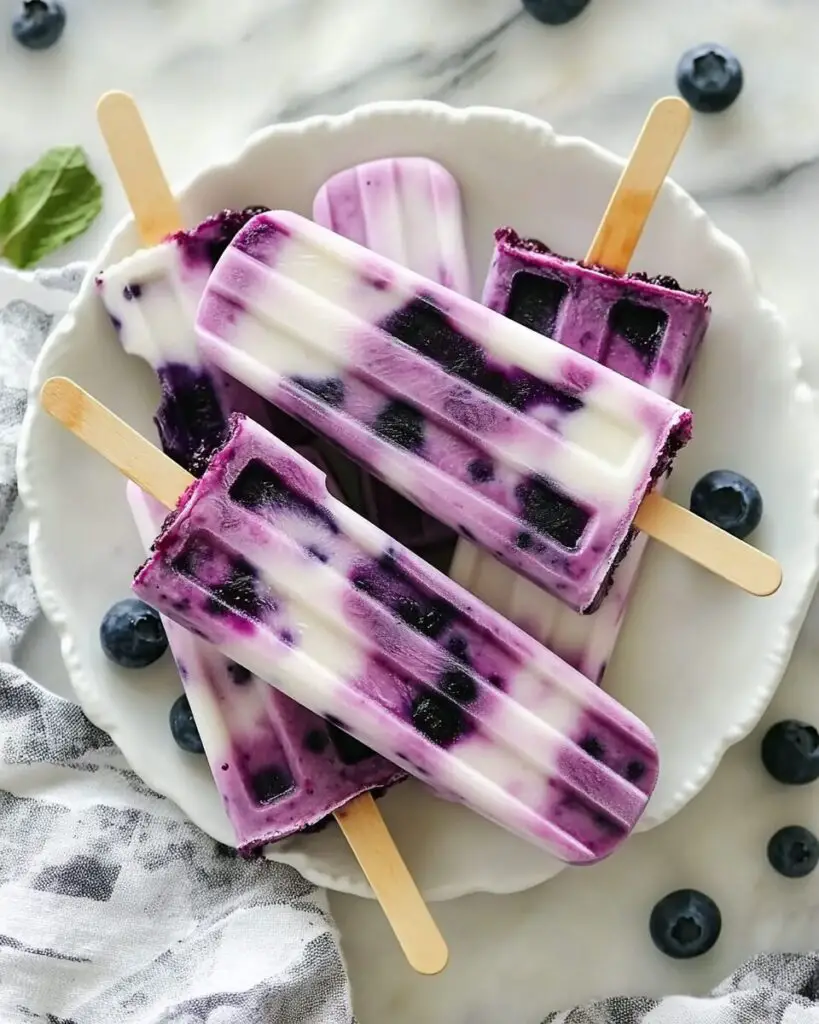 Blueberry Vanilla Breakfast Popsicles