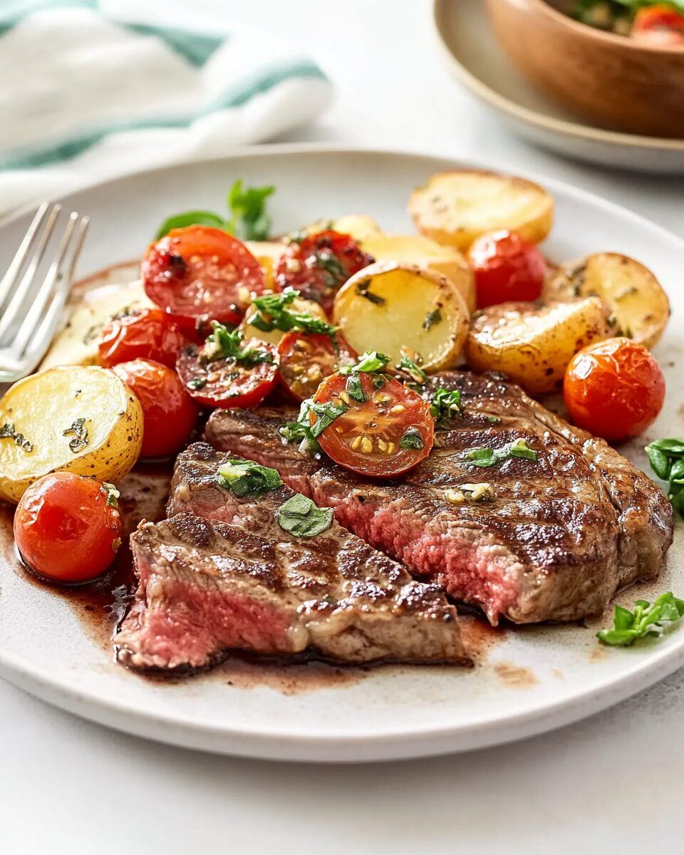 Pan-Fried Garlic Steak and Potatoes