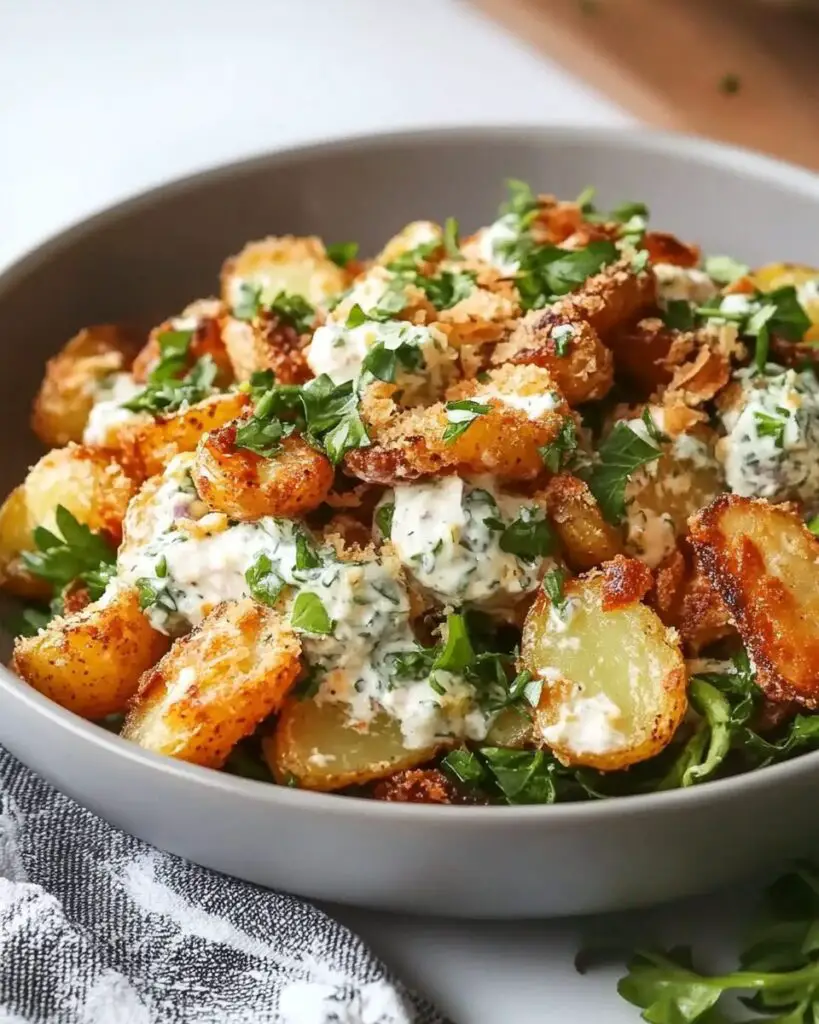 Crispy Smashed Potato Salad