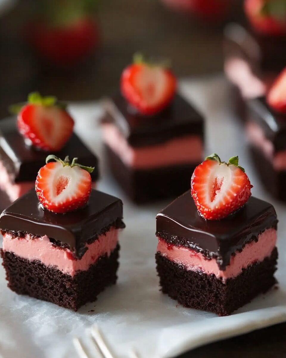 Strawberry and Chocolate Petit Fours