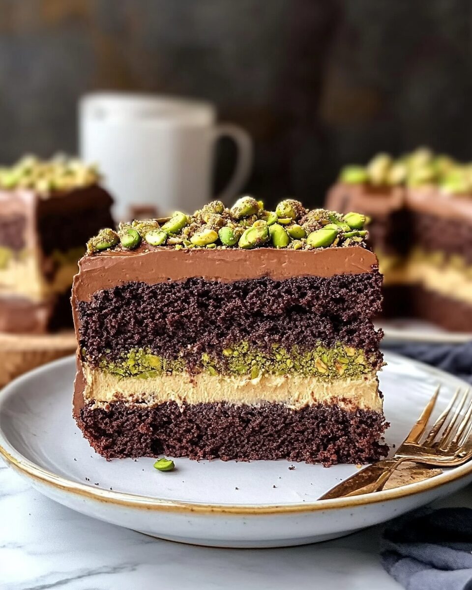 Chocolate Pistachio Cake (Dubai-Inspired)