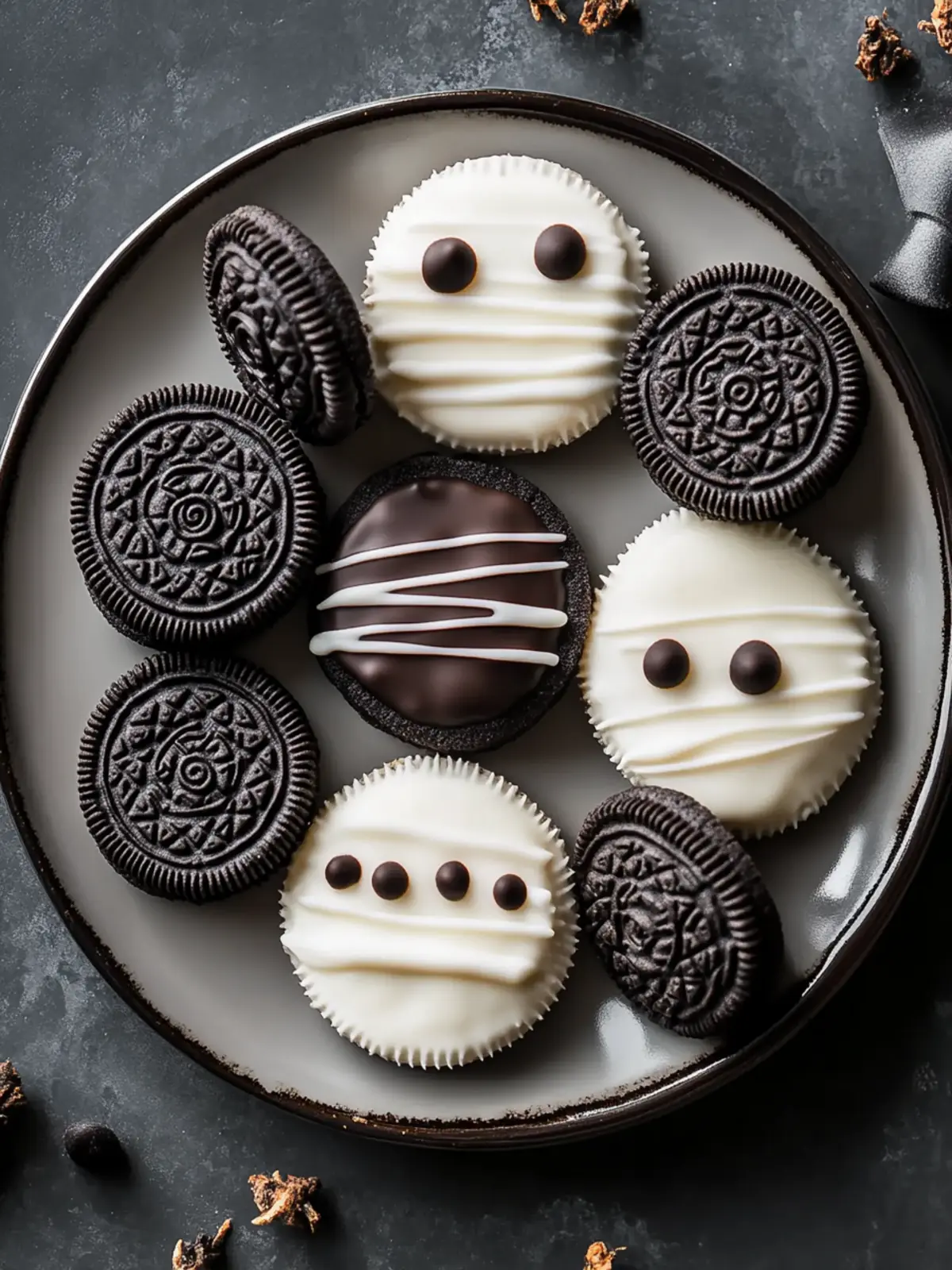 Spooky Scary Halloween Chocolate Dipped Oreo Cookies