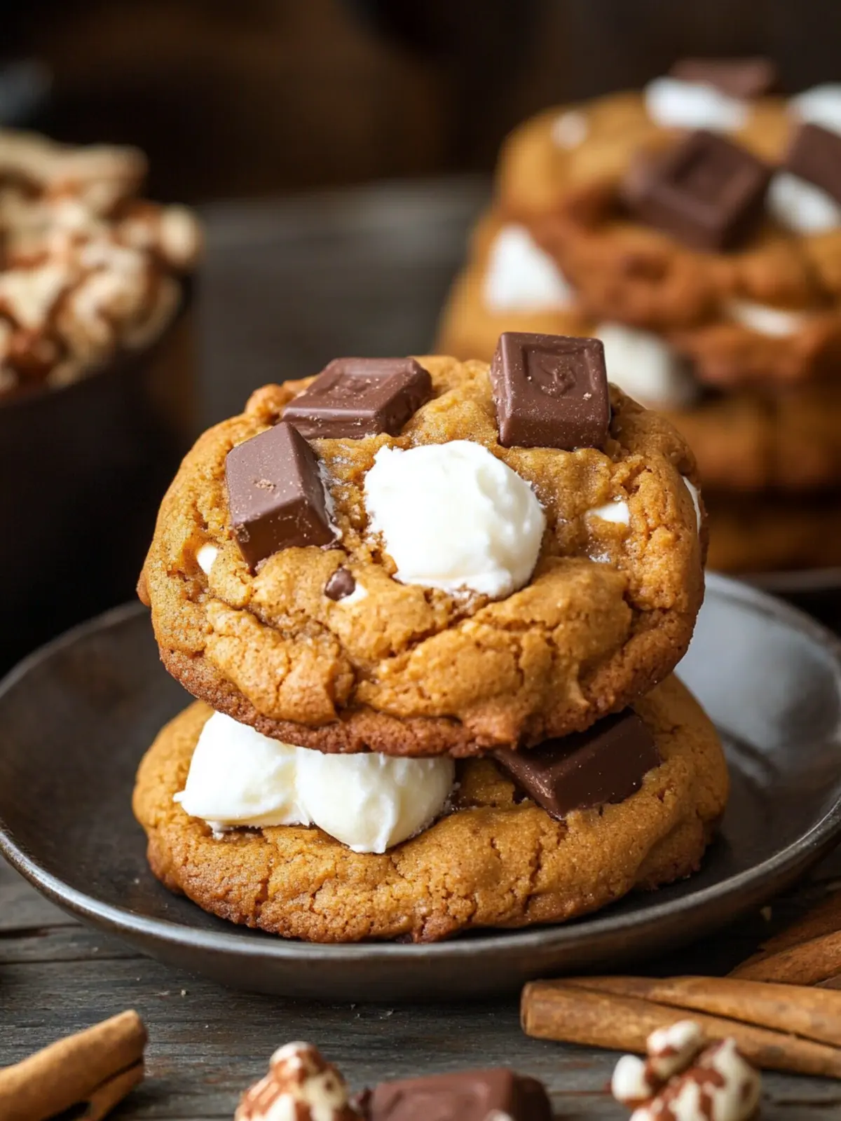 Indulge in Pumpkin S’mores Cookies for a Cozy Fall Treat 2 Pumpkin S’mores Cookies