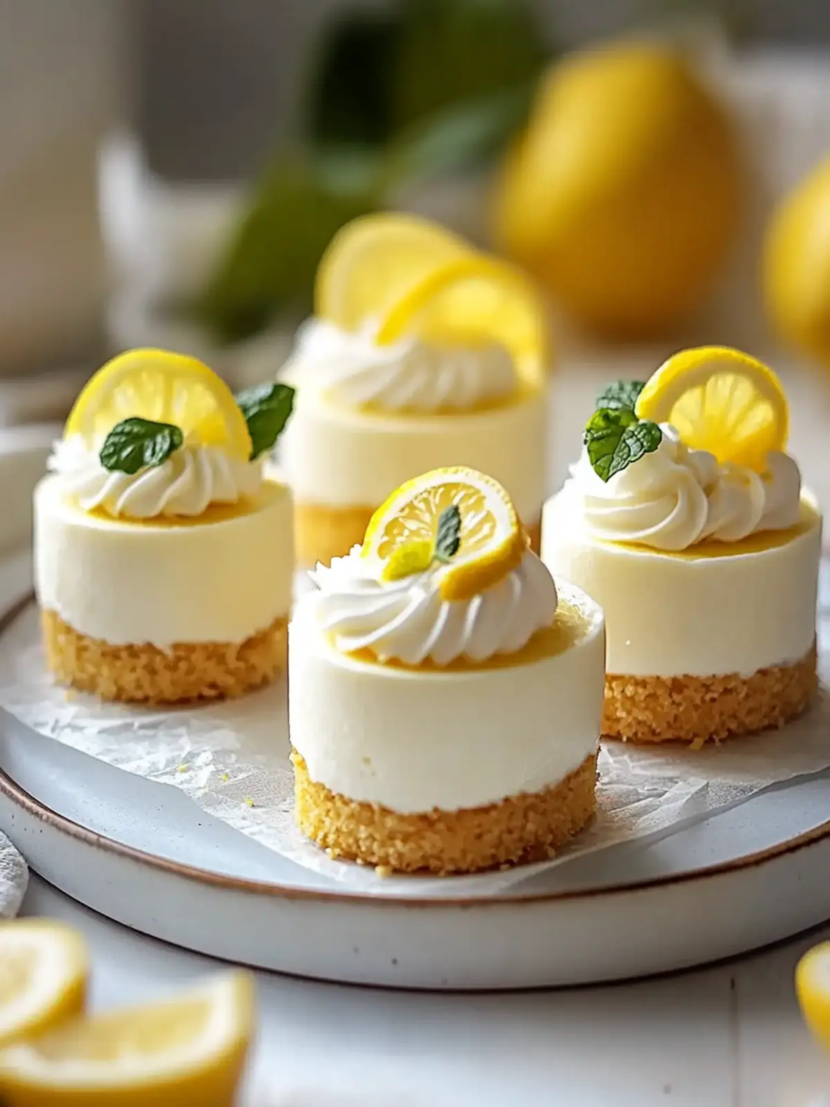Mini Lemon Cheesecakes