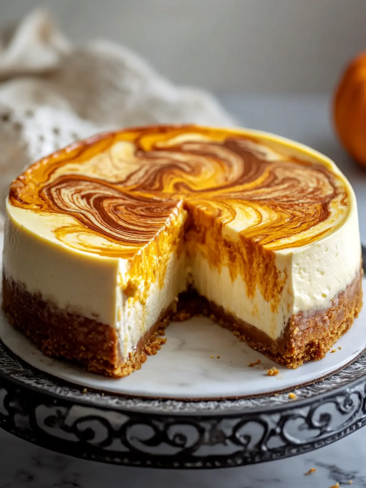 Cheesecake with Pumpkin Swirl: Your Perfect Fall Indulgence 4 Cheesecake with Pumpkin Swirl