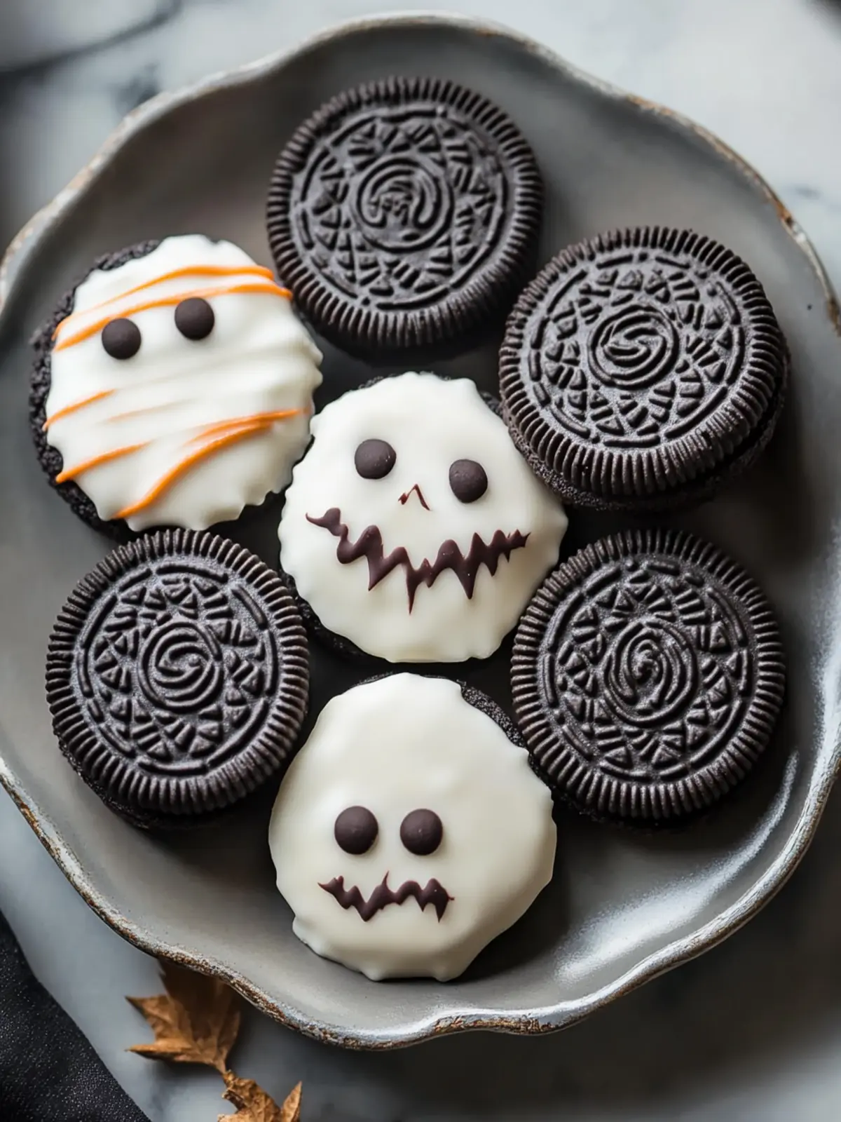 Spooky Scary Halloween Chocolate Dipped Oreo Cookies
