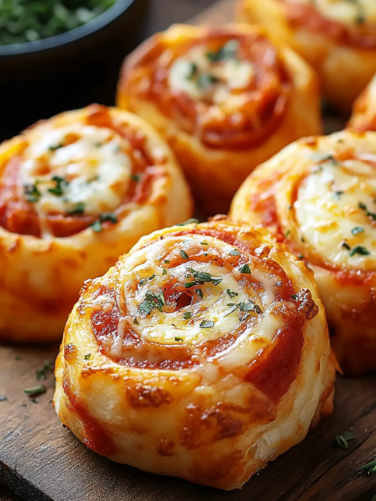 Flaky Pepperoni Pizza Rolls with Mozzarella and Herbs