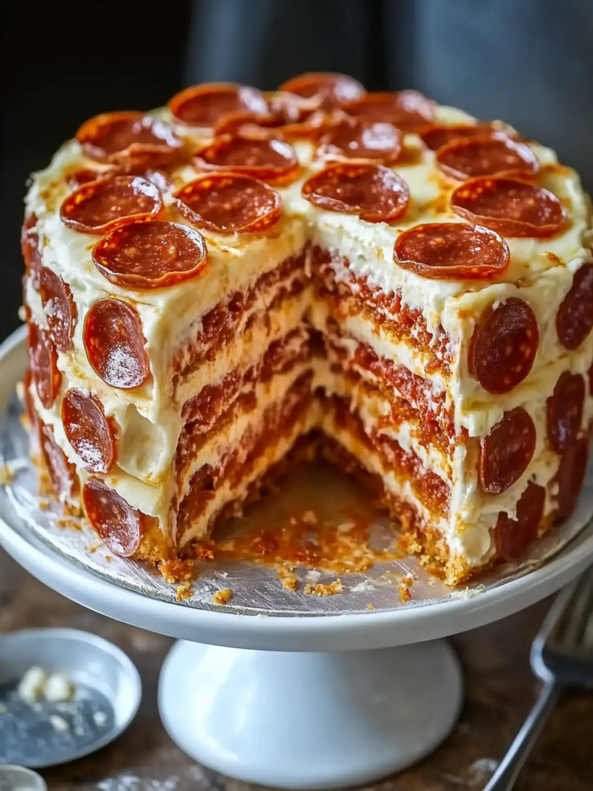 Pepperoni Pizza Layer Cake