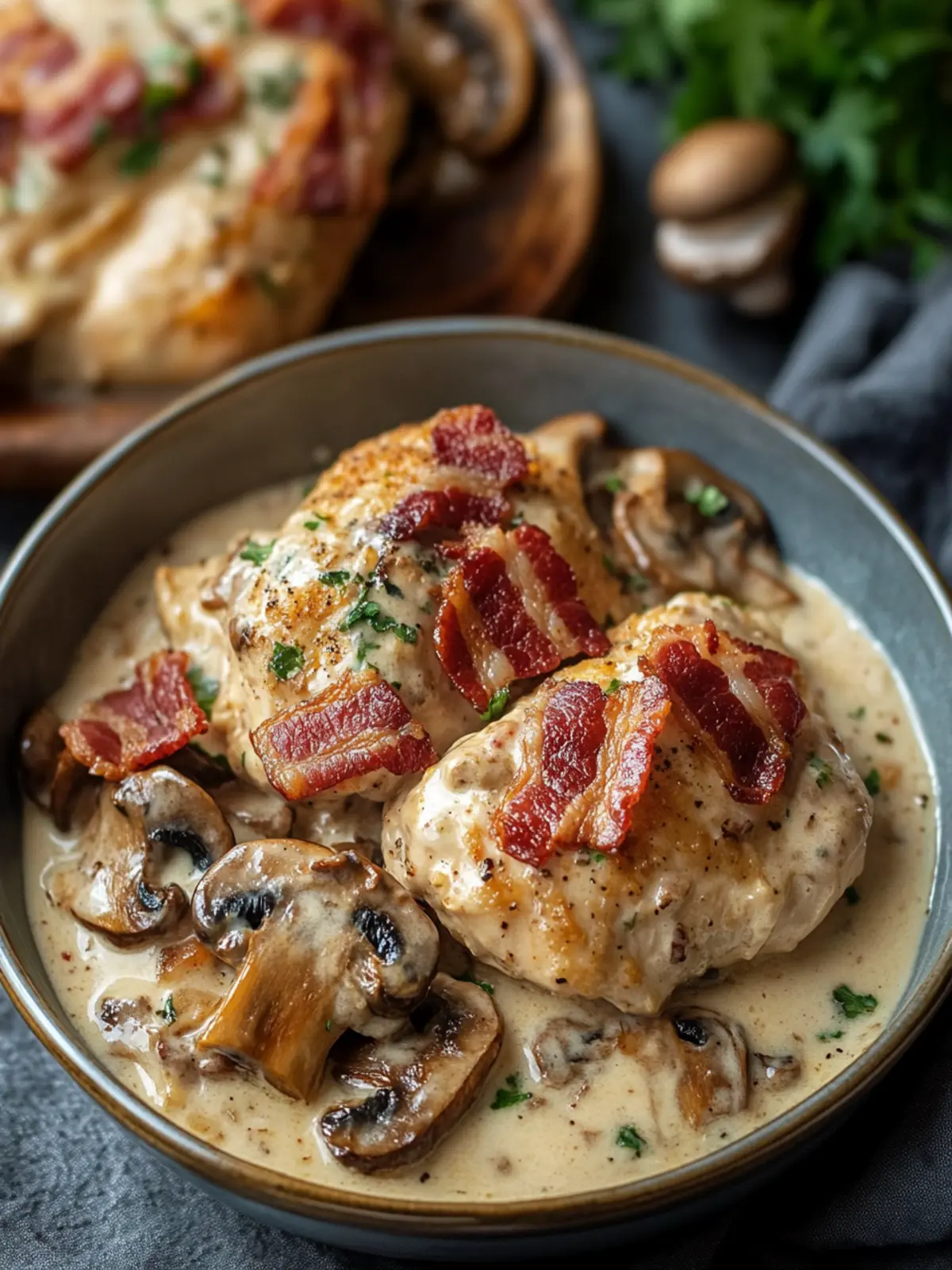 Creamy Mushroom Chicken with Bacon