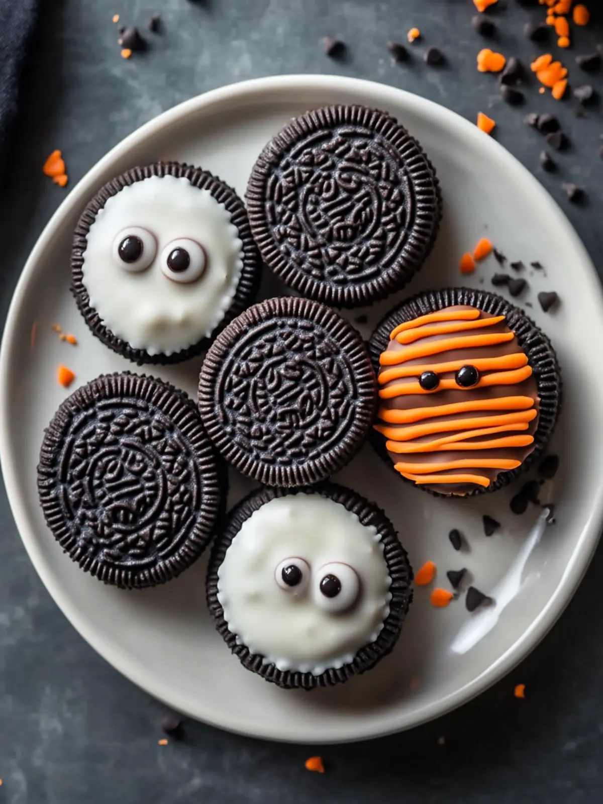 Spooky Scary Halloween Chocolate Dipped Oreo Cookies