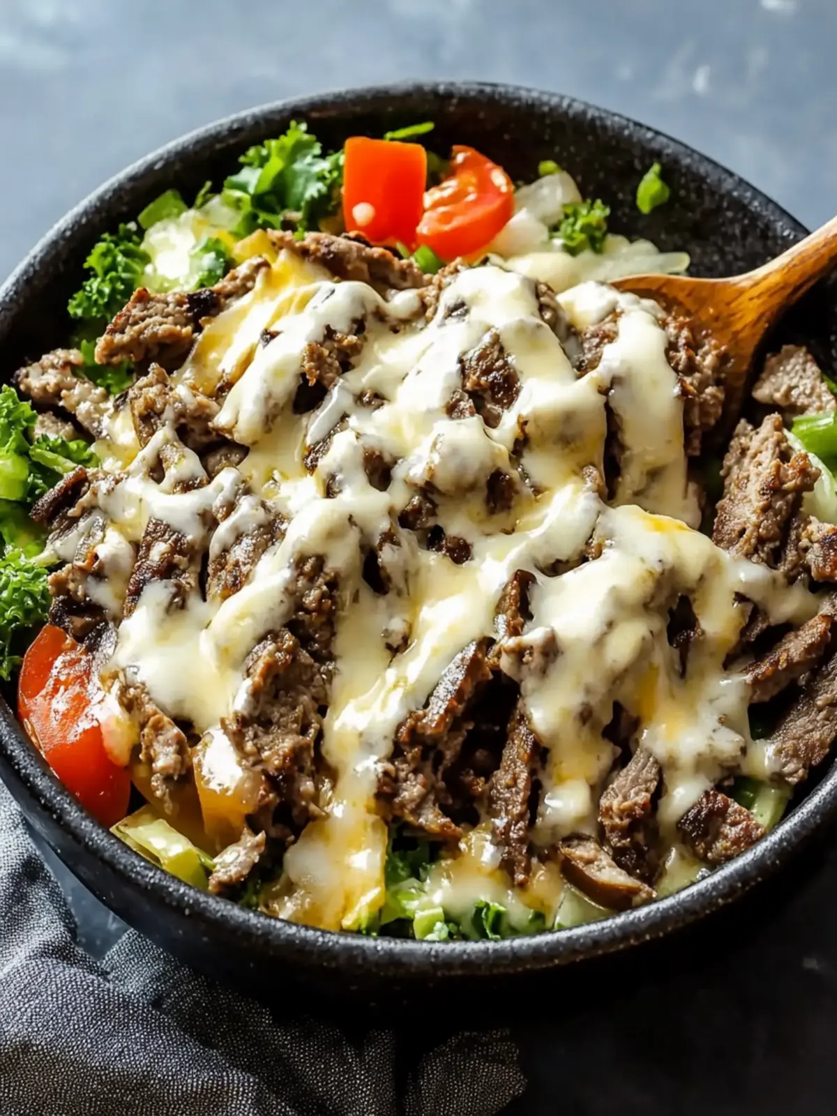 Low-Carb Philly Cheesesteak Bowls