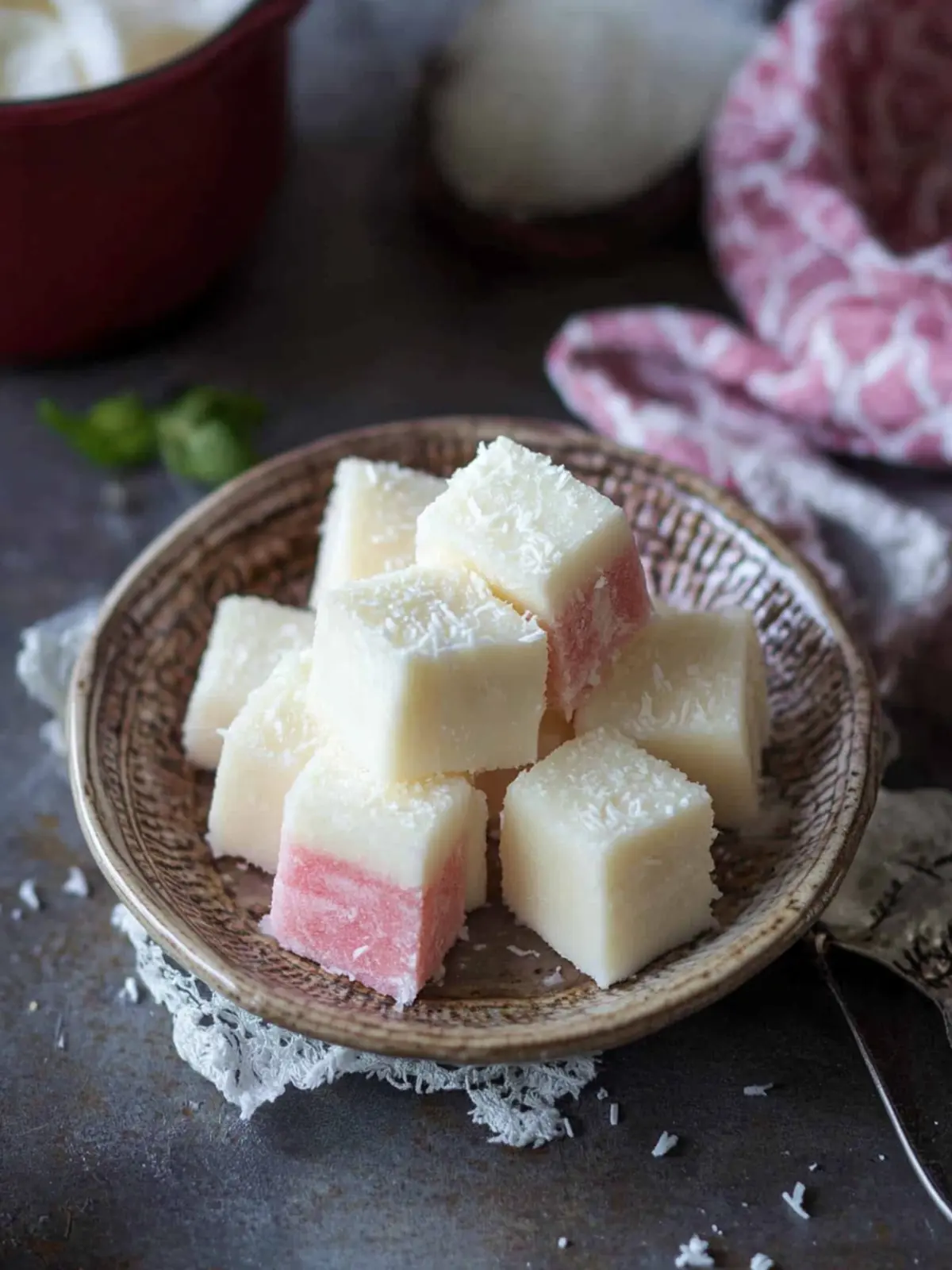 Easy and Quick No Cook Coconut Ice recipe