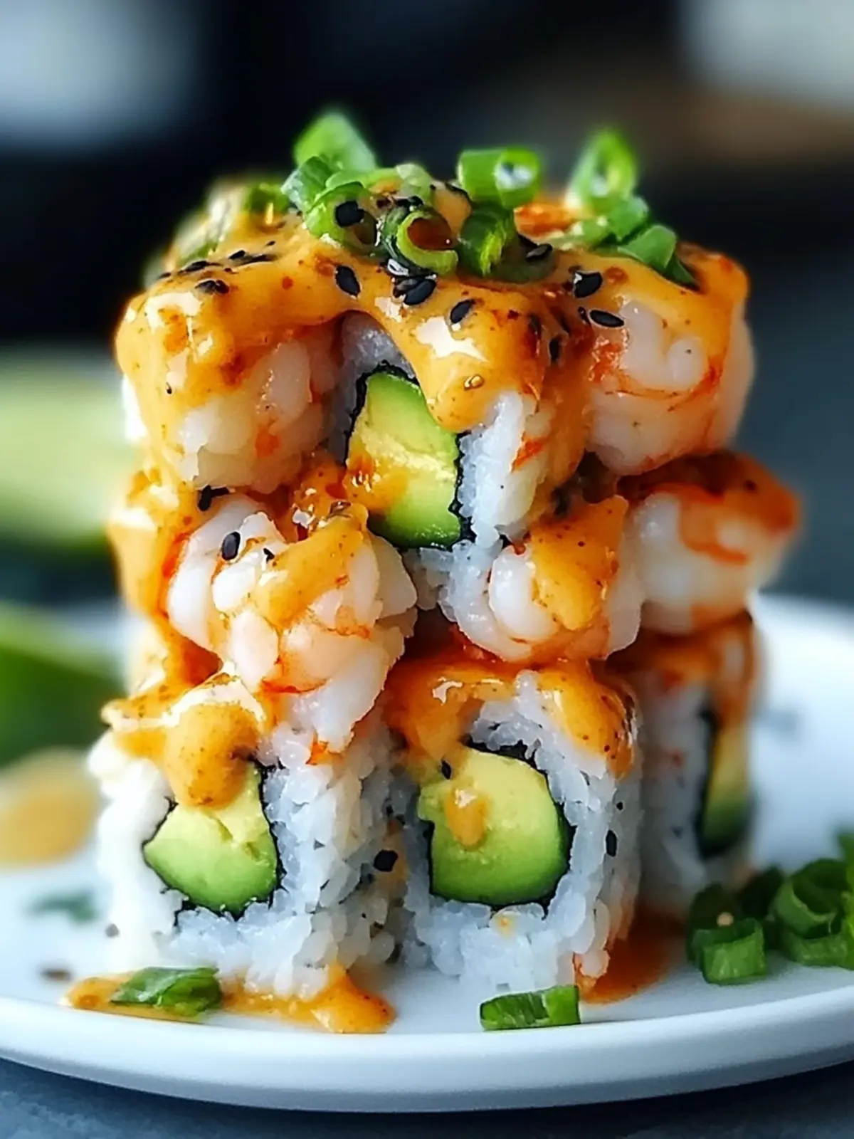 Spicy Shrimp Sushi Stacks