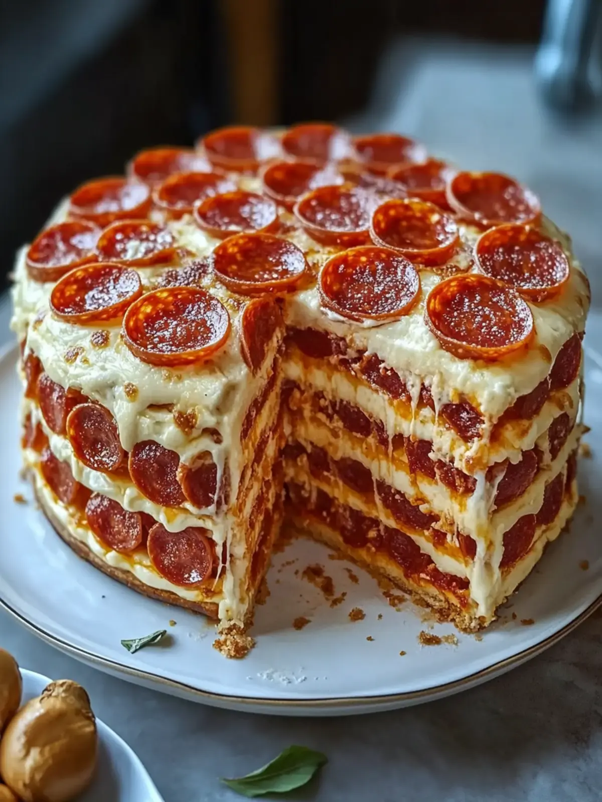 Pepperoni Pizza Layer Cake