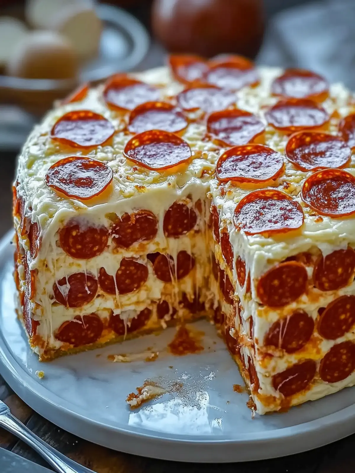 Pepperoni Pizza Layer Cake