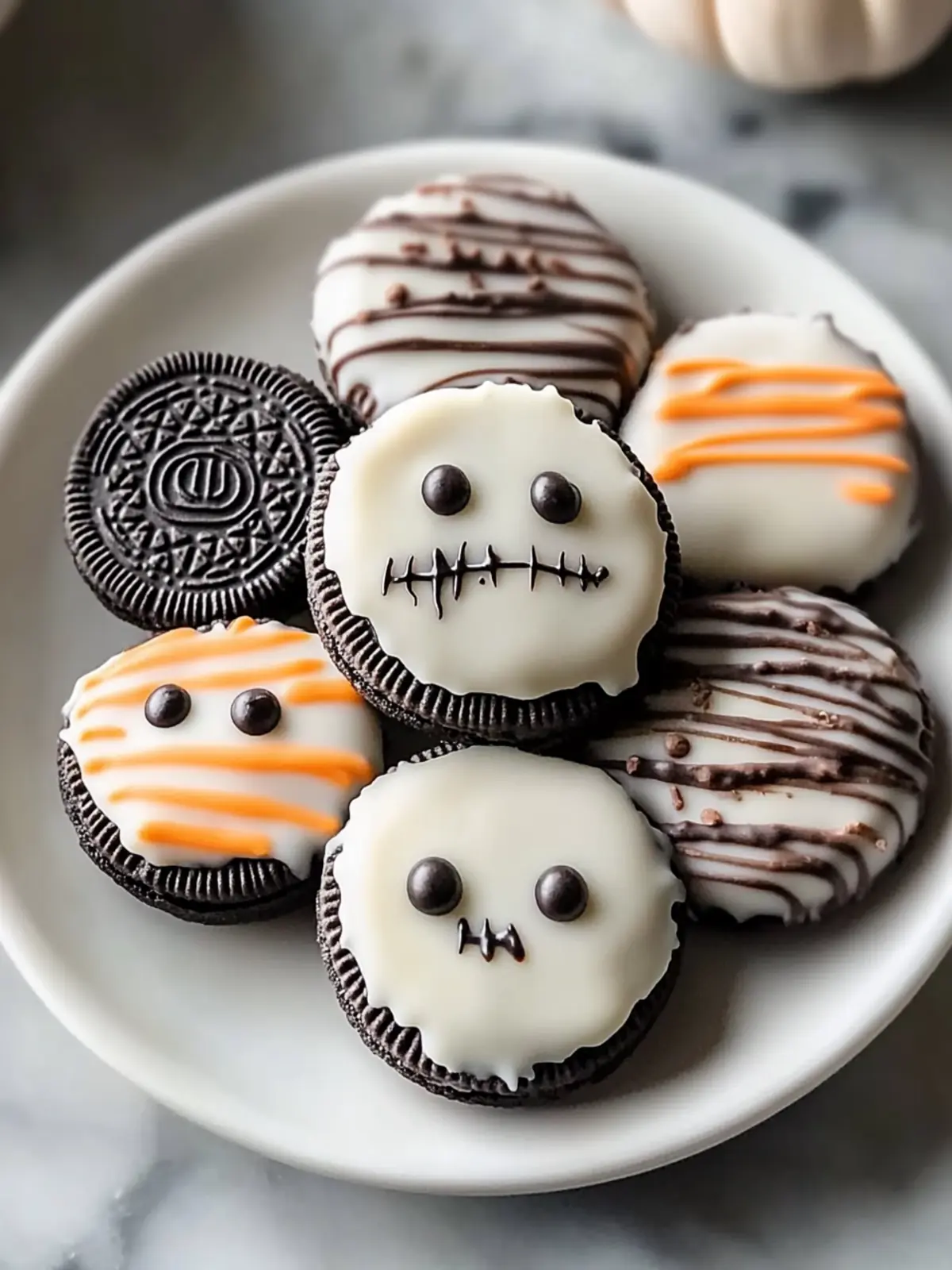 Spooky Scary Halloween Chocolate Dipped Oreo Cookies