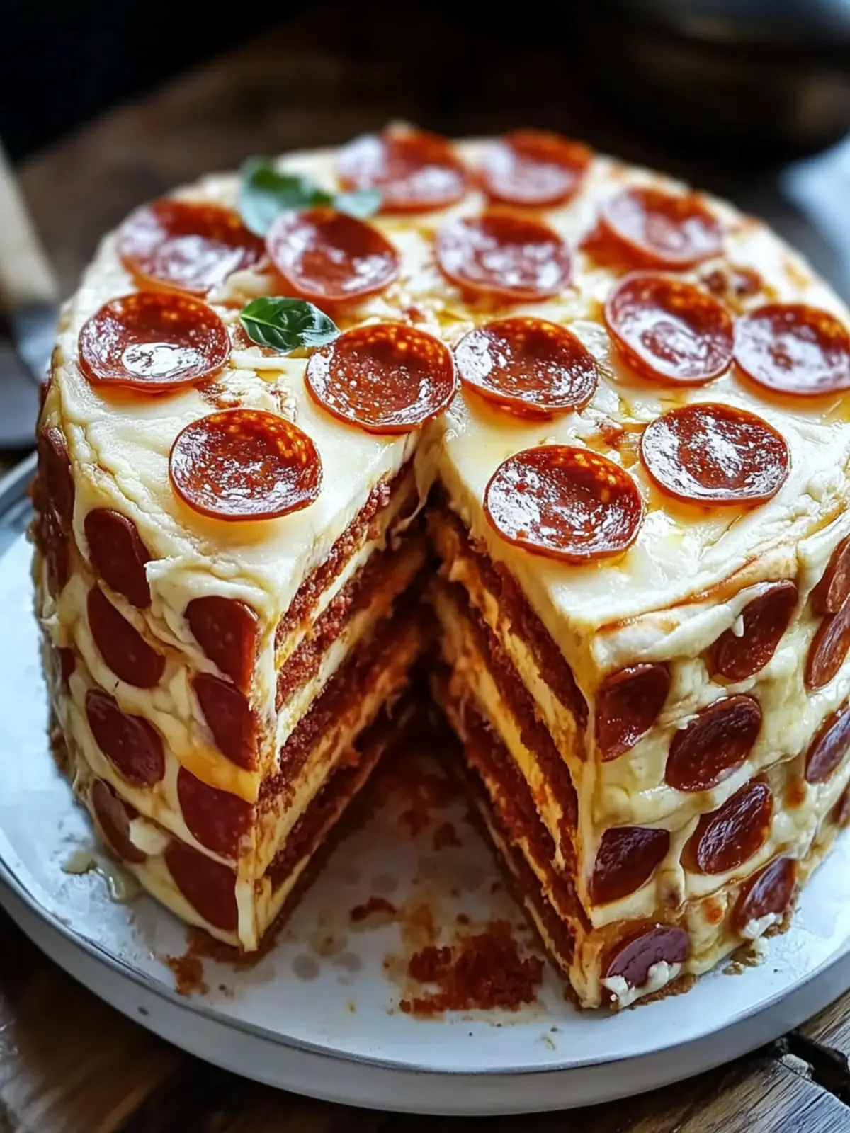 Pepperoni Pizza Layer Cake