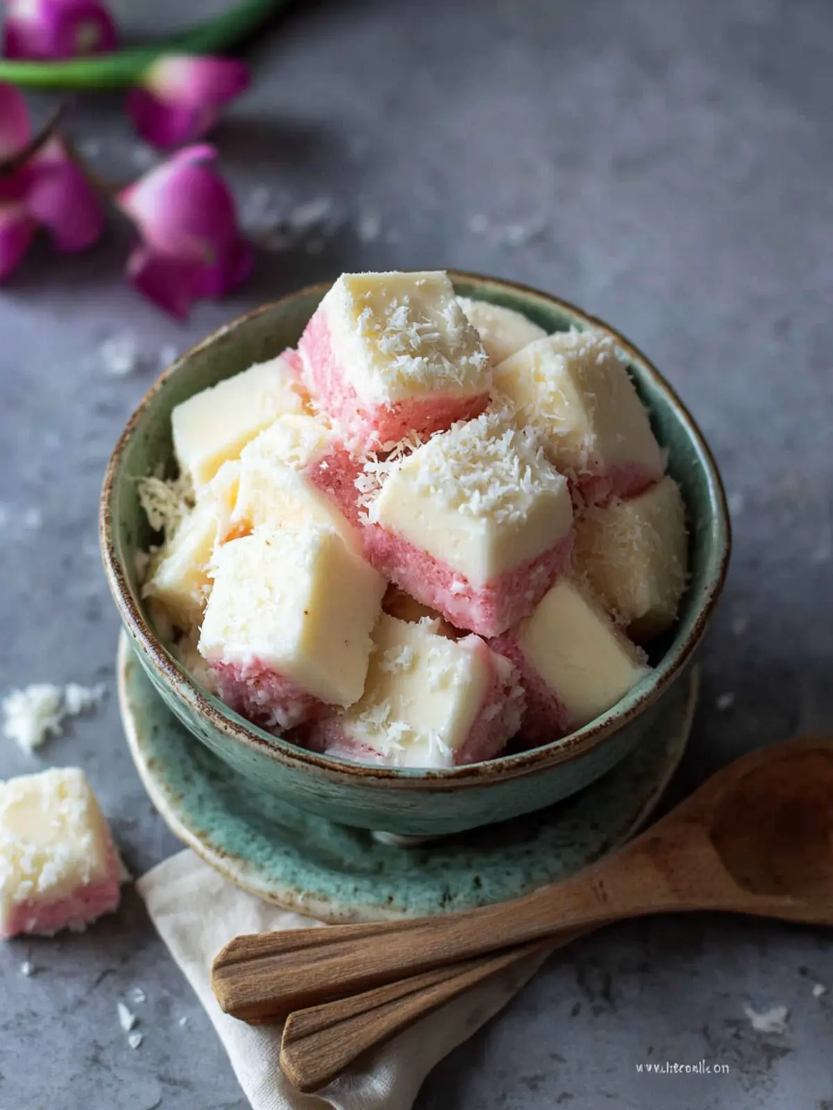 Easy and Quick No Cook Coconut Ice recipe