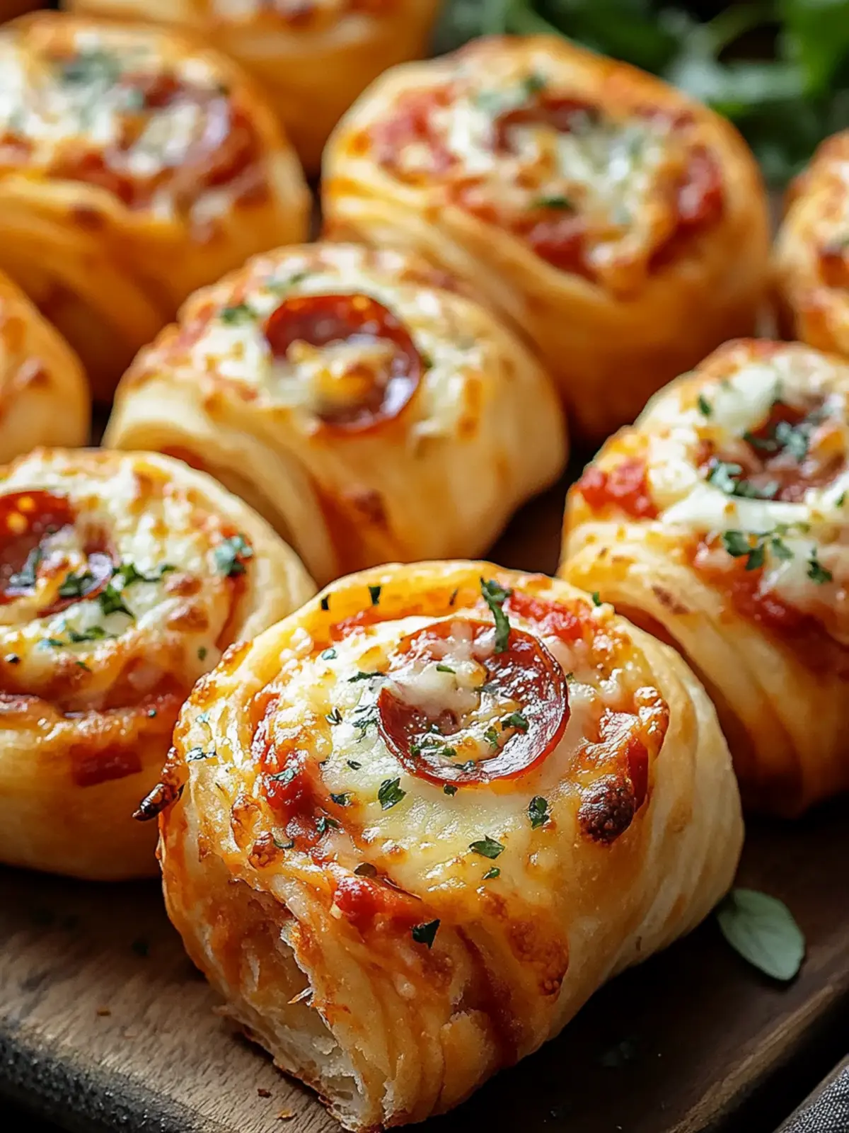 Flaky Pepperoni Pizza Rolls with Mozzarella and Herbs
