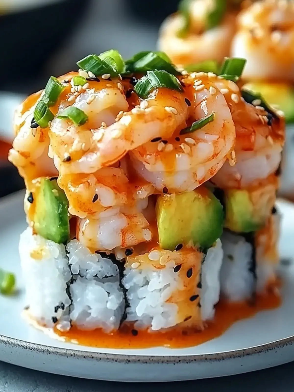 Spicy Shrimp Sushi Stacks