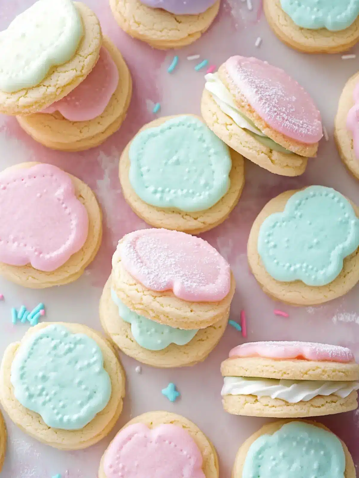 Pastel Sugar Cookie Sandwiches