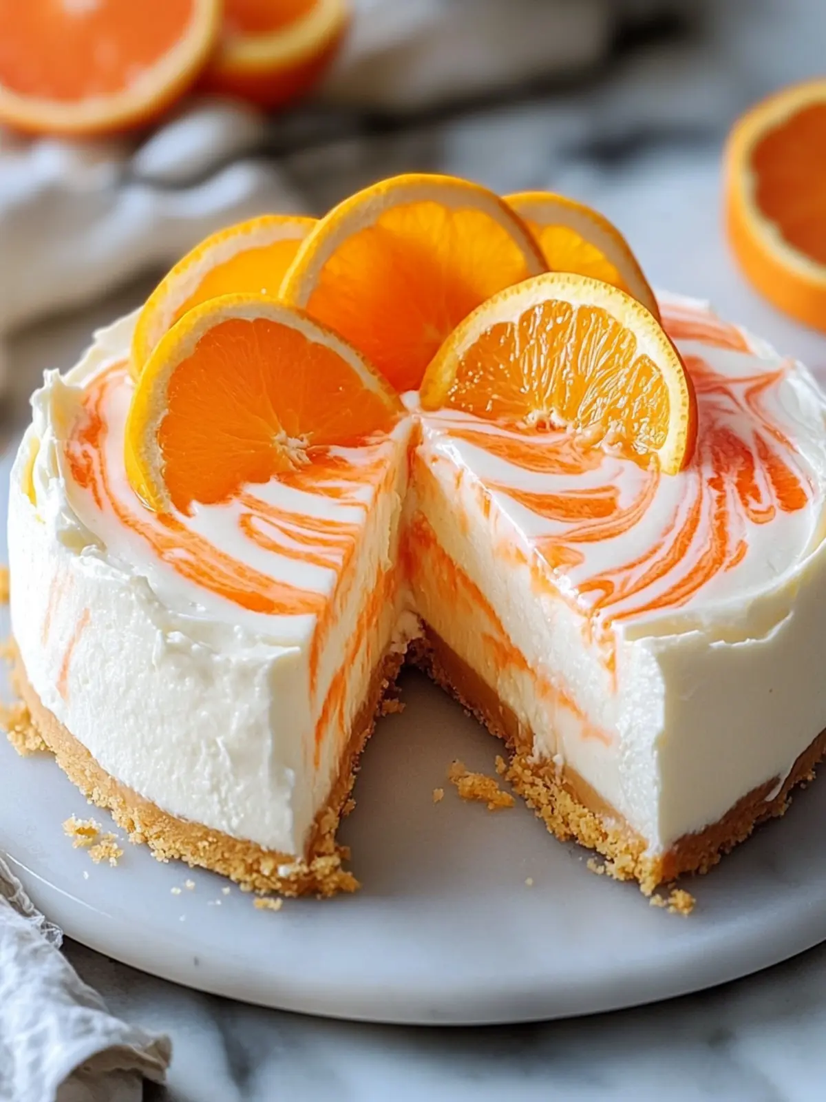 No-Bake Orange Creamsicle Cheesecake