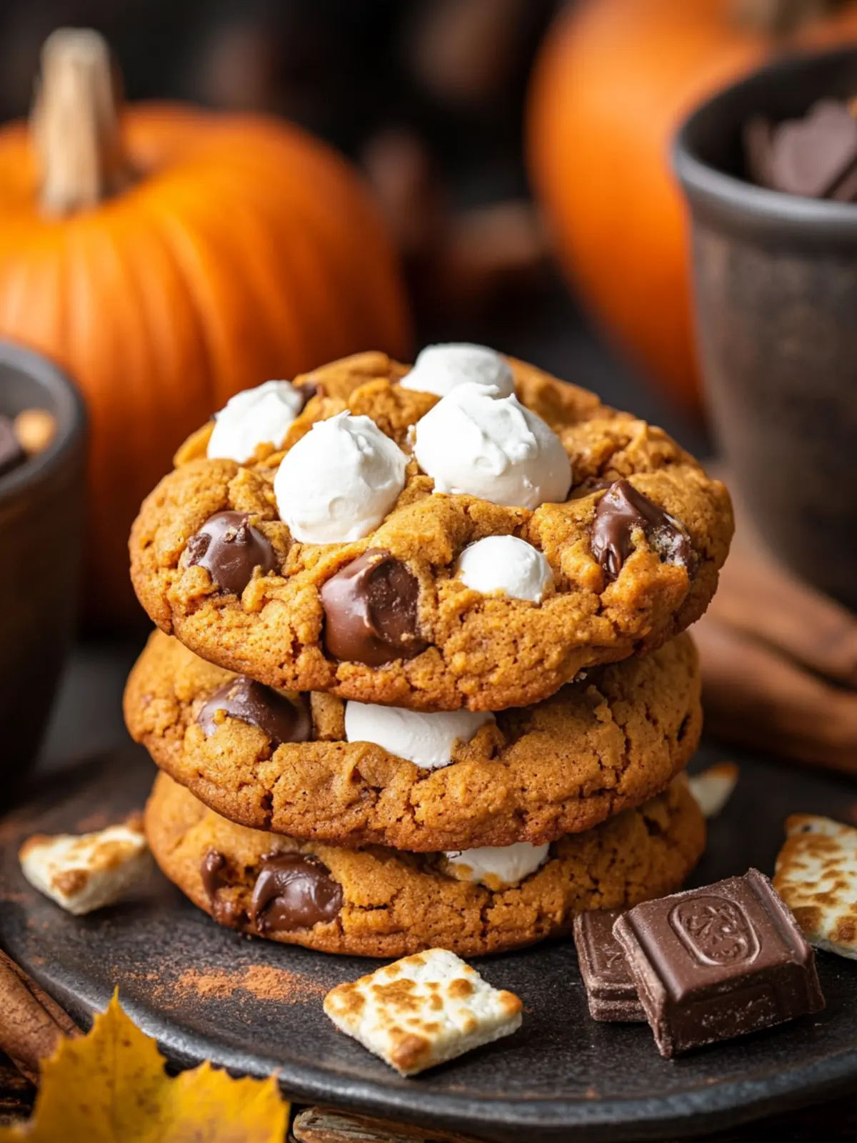 Indulge in Pumpkin S’mores Cookies for a Cozy Fall Treat 3 Pumpkin S’mores Cookies