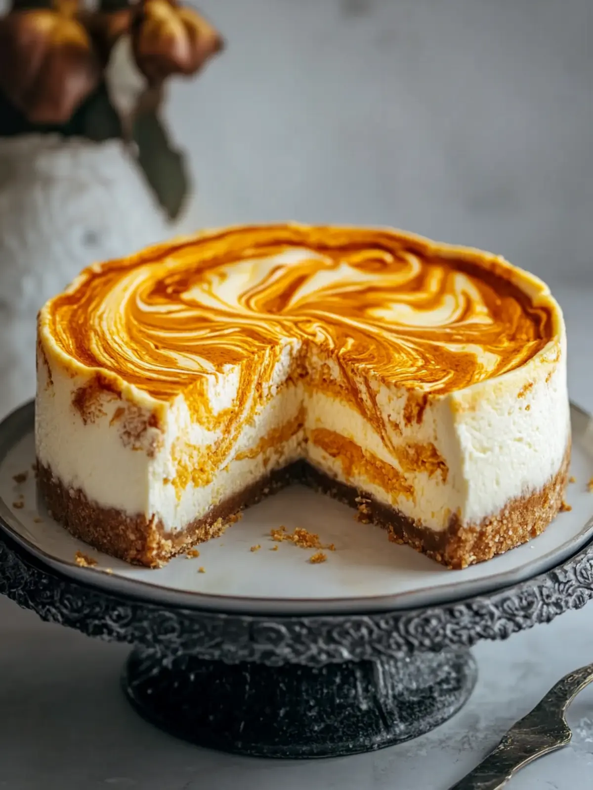 Cheesecake with Pumpkin Swirl: Your Perfect Fall Indulgence 2 Cheesecake with Pumpkin Swirl