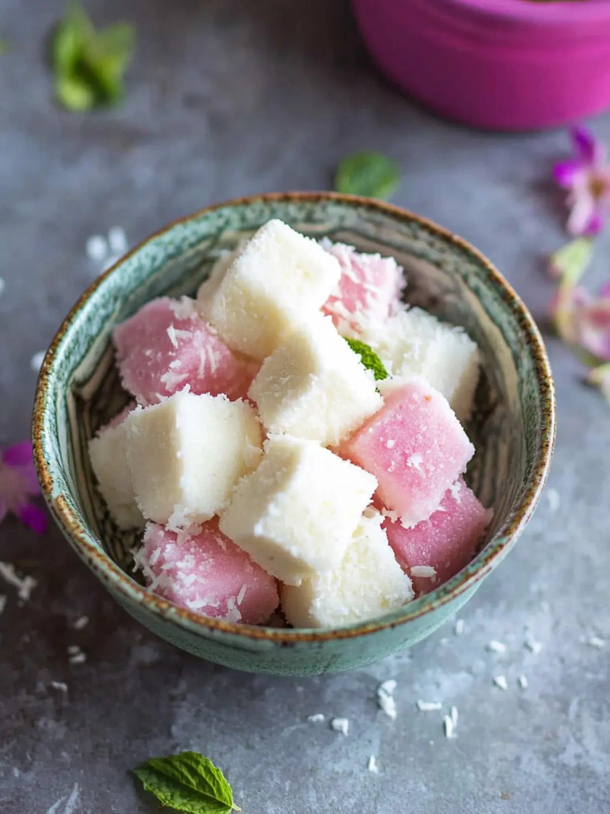 Easy and Quick No Cook Coconut Ice recipe