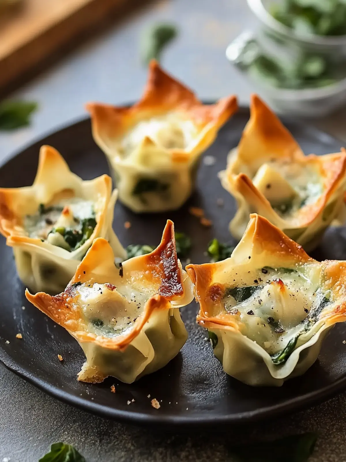Delicious Spinach Artichoke Wonton Cups for Easy Entertaining 4 Spinach Artichoke Wonton Cups