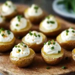 Irresistible Mini Baked Potatoes with Creamy Chive Topping